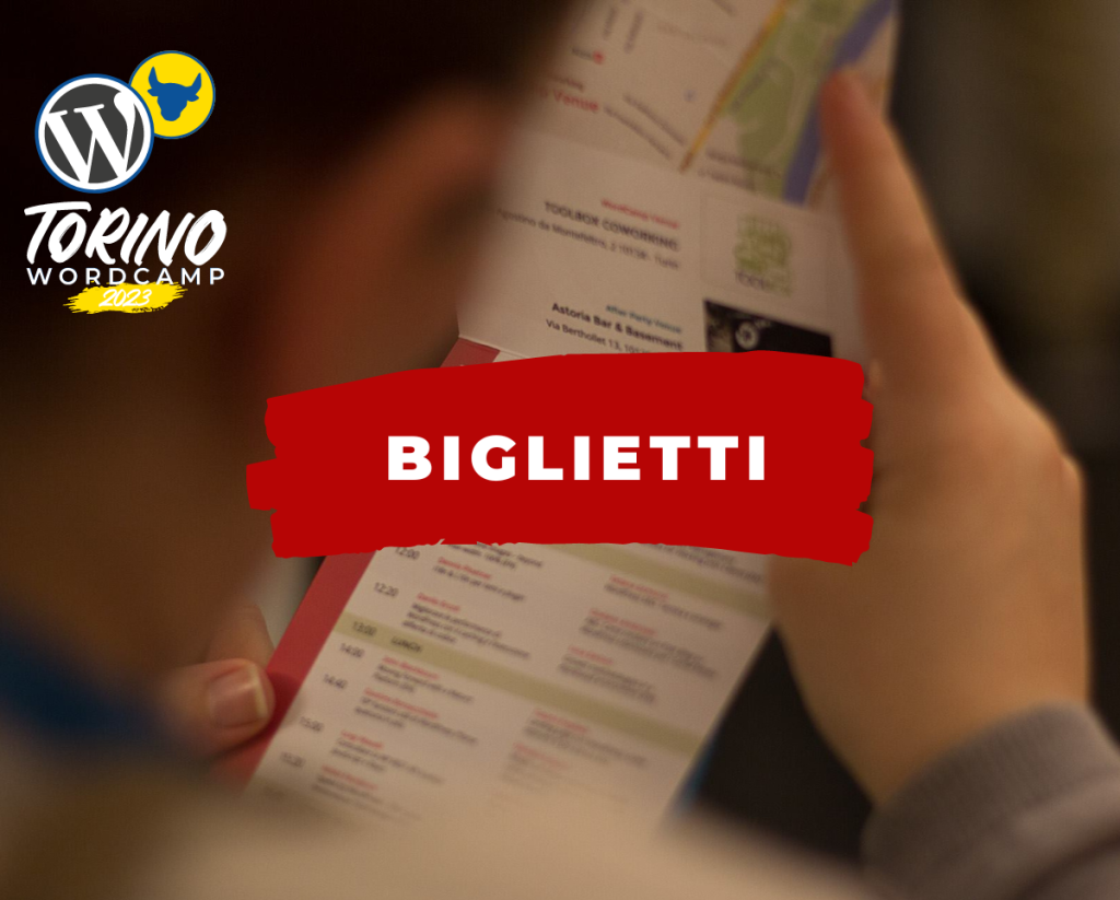 WordCamp Torino 2023 acquista il biglietto